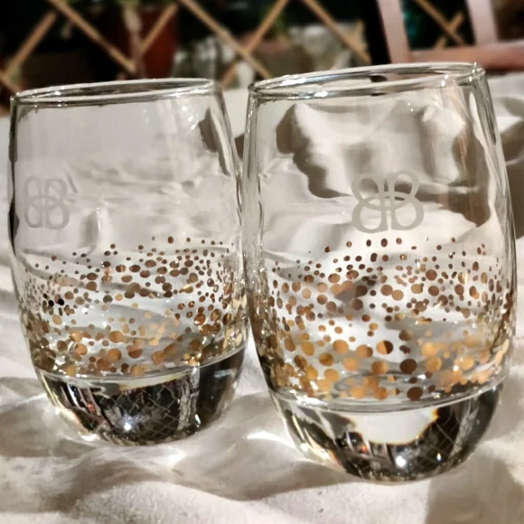 'Bailey's Irish Cream' Gold Dot Confetti Lowball Tumblers 22kt Filled, Set of 2 - Picture 12 of 12